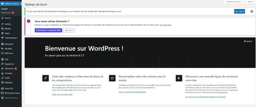 Bienvenue dans le CMS WordPress